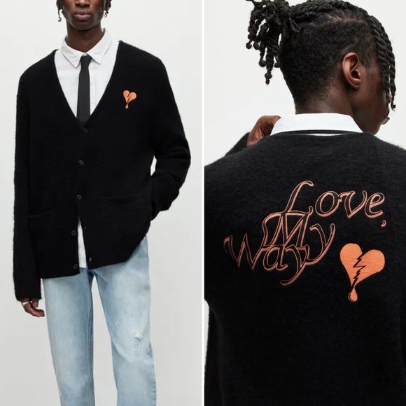 AllSaints My Way Cardigan Black Size X-Large